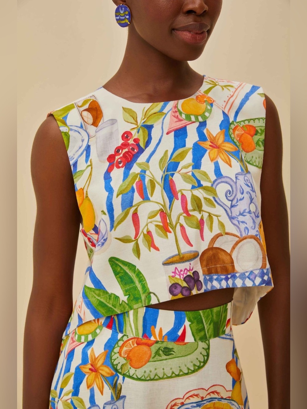 Off White Fresh Table Blouse by Farm Rio - Picture 4 of 8
